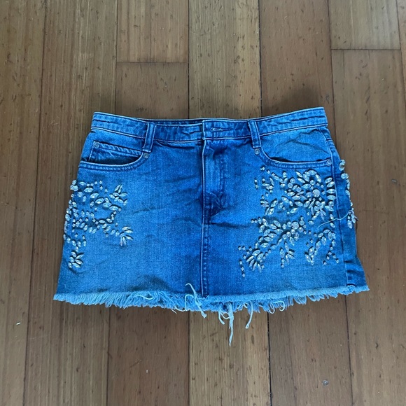 Free People Skirt Blue Jean As New Size 